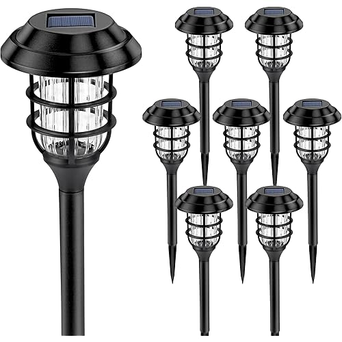 SOLPEX Solar Lights for Outside, Solar Outdoor Pathway Garden Lights Waterproof, Solar Powered Landscape Lighting for Yard, Garden, Pathway, Patio, Porch, Walkway, Driveway, 8 Pack(Cold White)