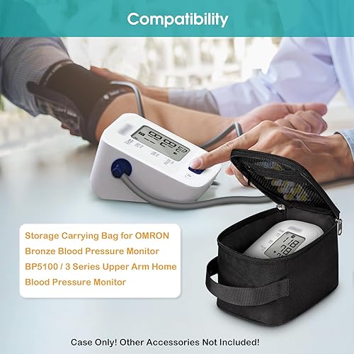 Miniatura 2 de Funda de transporte compatible con monitor de presión arterial OMRON Bronce BP5100 Upper Arm 3 Series Home Monitor de presión arterial, bolsa