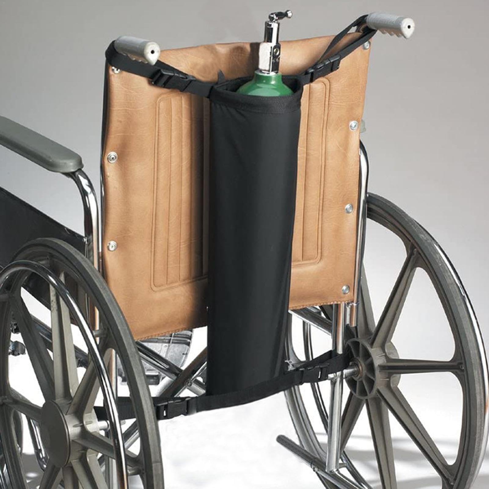 Soporte para tanque de oxígeno, soporte para tubo de oxígeno, bolsa de transporte de cilindro versátil, soporte para tanque de oxígeno para silla de ruedas, fácil de llevar, fácil de usar,