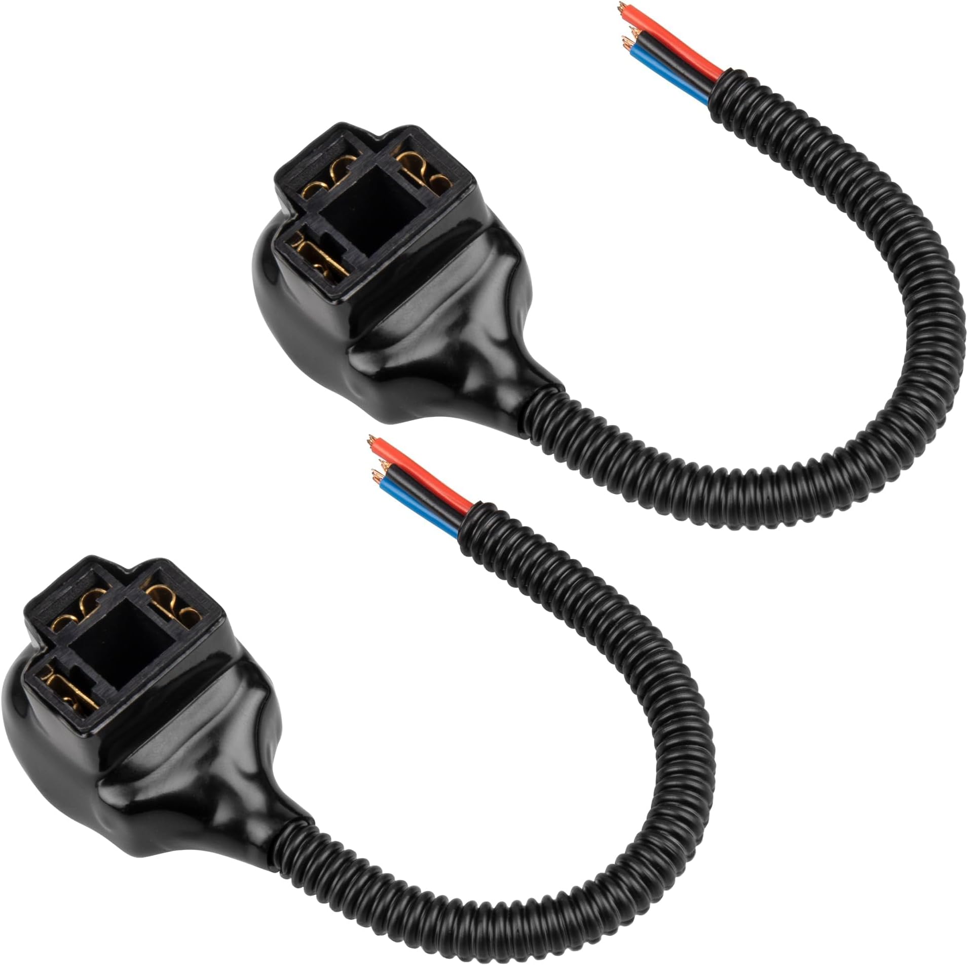 RED WOLF H4 9003 HB2 Wire Harness Adapter Female Socket Fit 4x6 7x6 5x7 Inch Sealed Beam for Headlight Fog Light Retrofit Wire Connector 3 Pin Universal Fits for Jeep/Honda/Ford, Boat Marine 2 PCS
