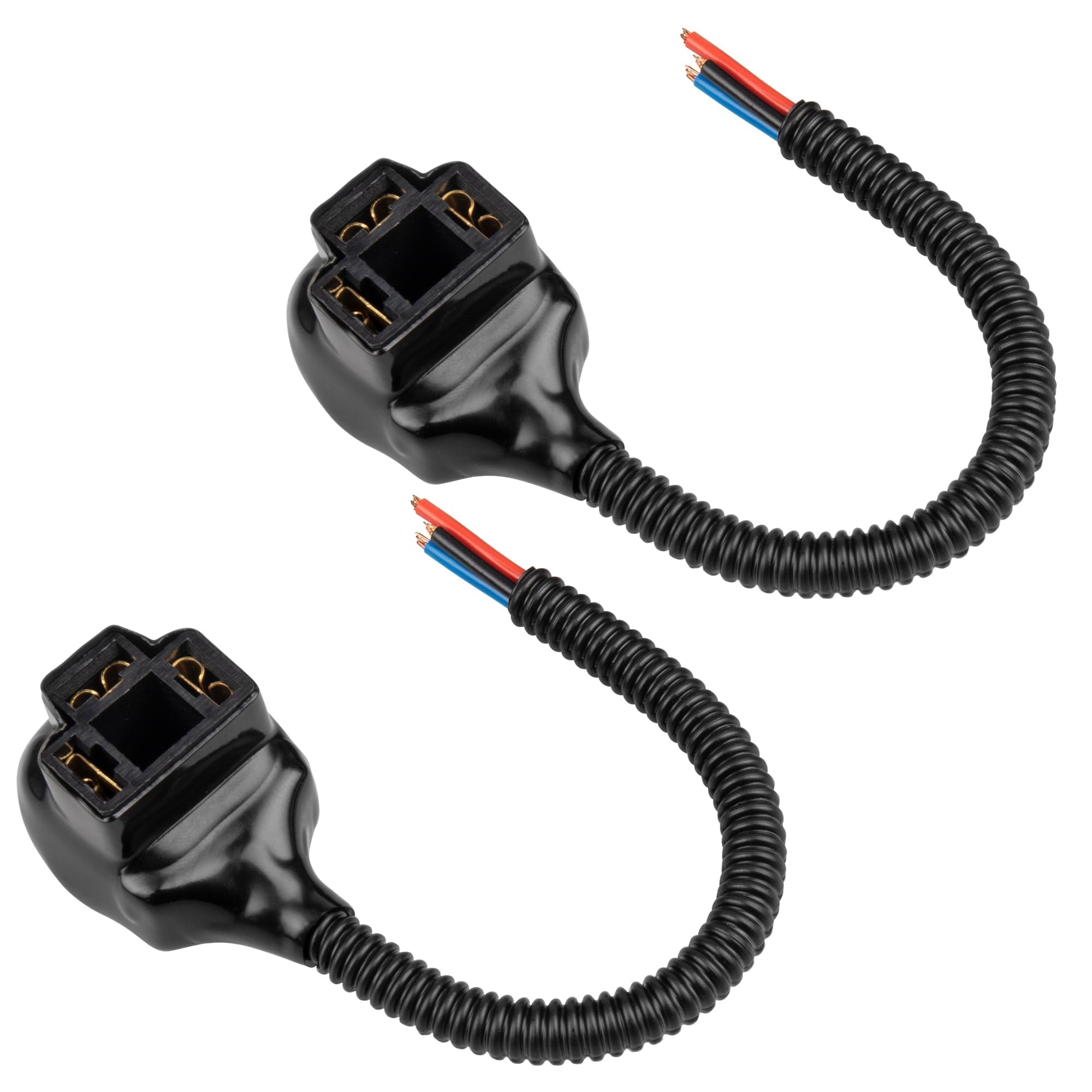 RED WOLF H4 9003 HB2 Wire Harness Adapter Female Socket Fit 4x6 7x6 5x7 Inch Sealed Beam for Headlight Fog Light Retrofit Wire Connector 3 Pin Universal Fits for Jeep/Honda/Ford, Boat Marine 2 PCS