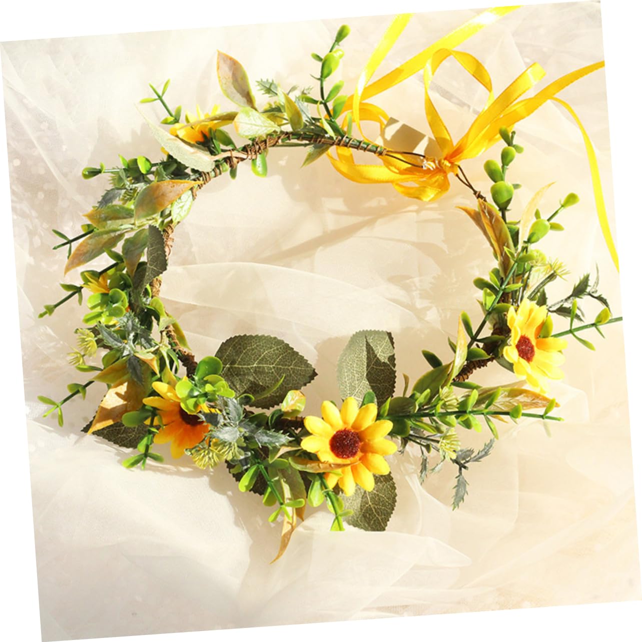 FRCOLOR 3 Piezas cintas para el pelo de fiesta hair topper wedding diadema floral para mujer guirnalda de boda tiara aro de pelo de fiesta diadema de flores pequeña margarita venda novia