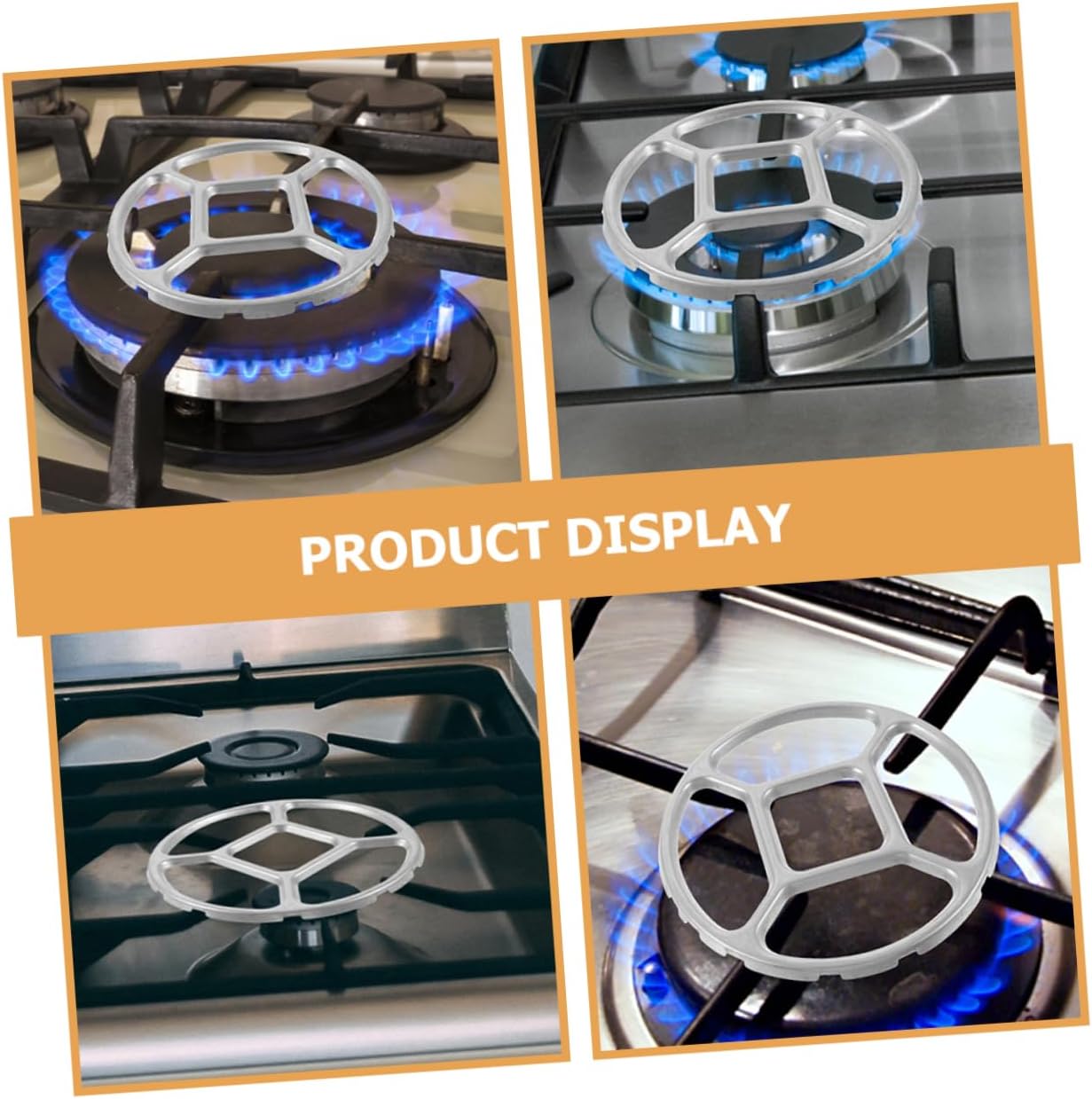 Generic 2pcs Small Gas Stove Ring Save Kettle Stove Stand Auxiliary Rack for Gas Cooker Gas Stove Top Covers