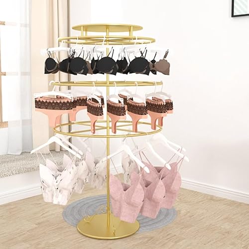 Miniatura 7 de Estante de exhibición de ropa de pie, estante de ropa redondo portátil al por menor, soporte de exhibición de sujetador de pantalones cortos,