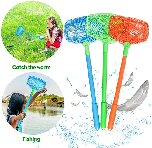 Miniatura 6 de Red de pesca, red de insectos TSYAN para atrapar insectos de cangrejo, juguetes de playa, cebo flotante, mariposas, redes coloridas para niños que