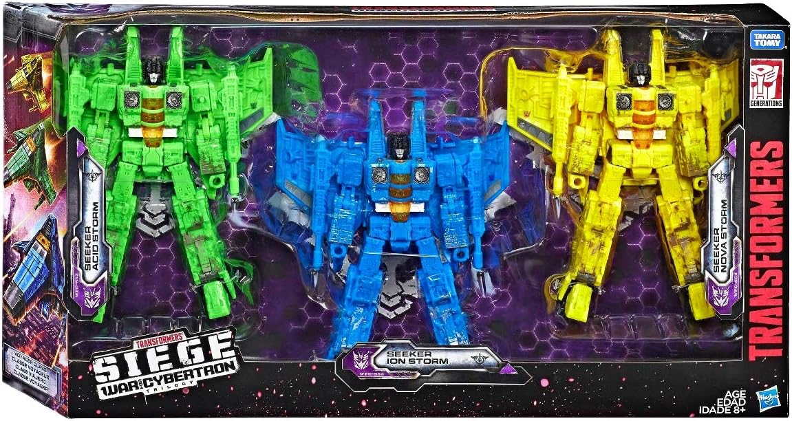 Seeker Transformers Siege War for Cybertron Trilogy Toy Playset - 3 Figure Set - Acid Storm, Ion Storm, and Nova Storm