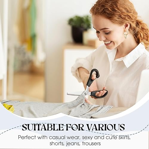 Miniatura 7 de Tijeras de pintar de 3 tamaños para manualidades y corte de papel, tijeras festoneadas de 0.118 in, 0.197 in, 0.276 in, tijeras de zig zag de 9.3