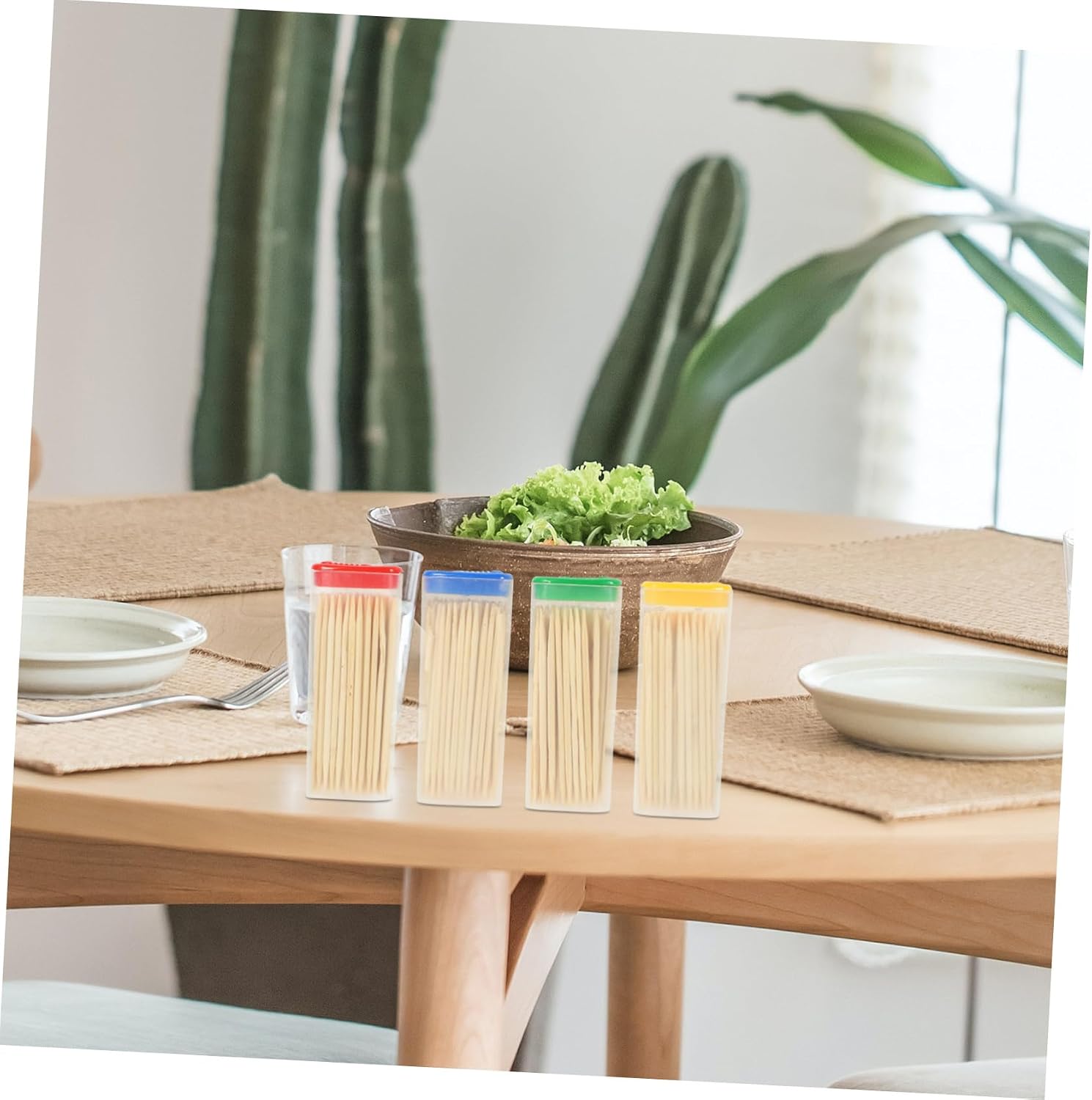 24-Piece Portable Bamboo Toothpicks Set Double-End Point Appetizer Picks for Party Supplies Travel-Friendly Material for Snacks and Drinks