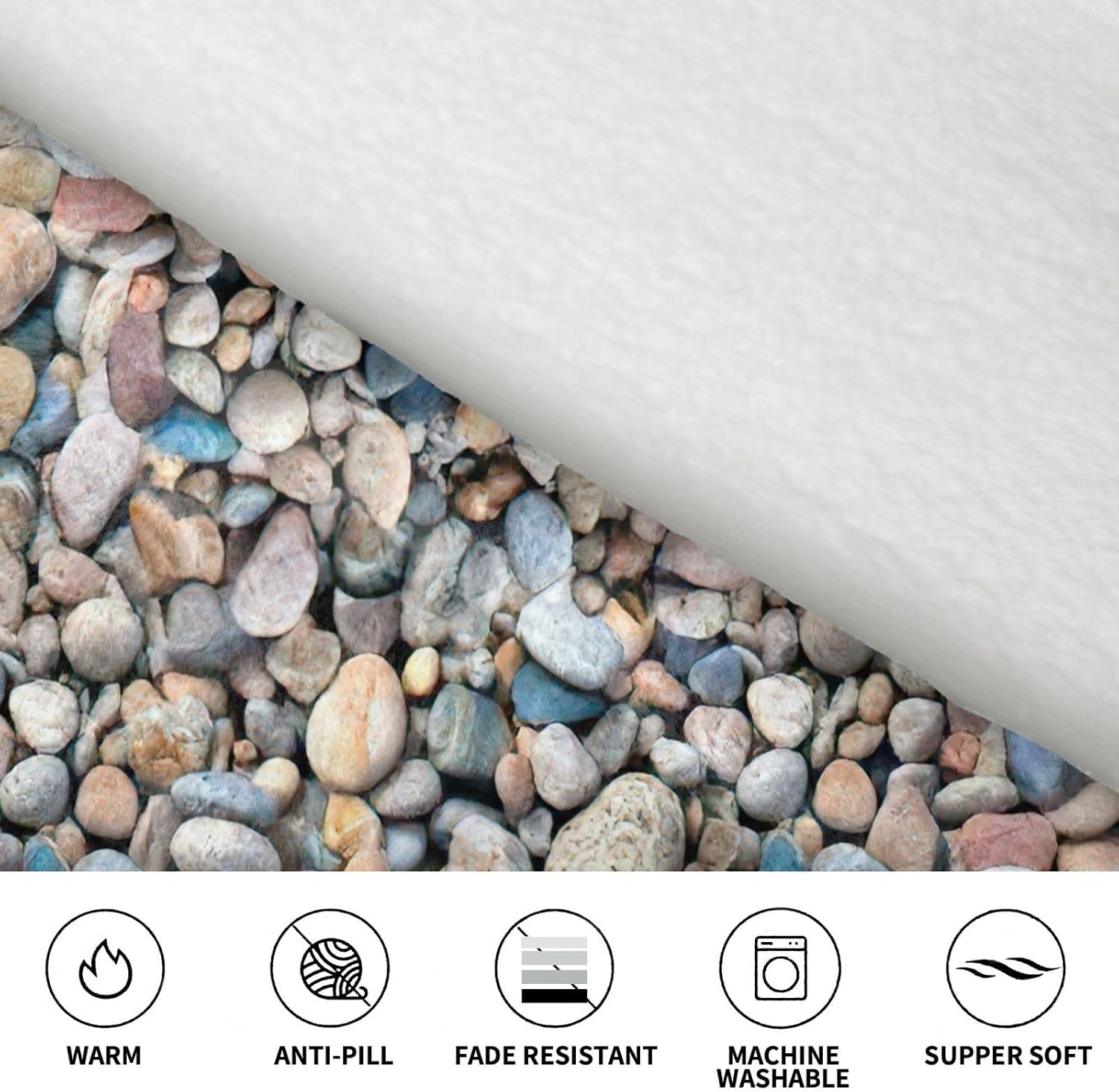 Pebble Stone Patternprint Oversized Hoodie Blanket, Super Soft Warm Comfortable Hoodie, Wearable Blanket Adult