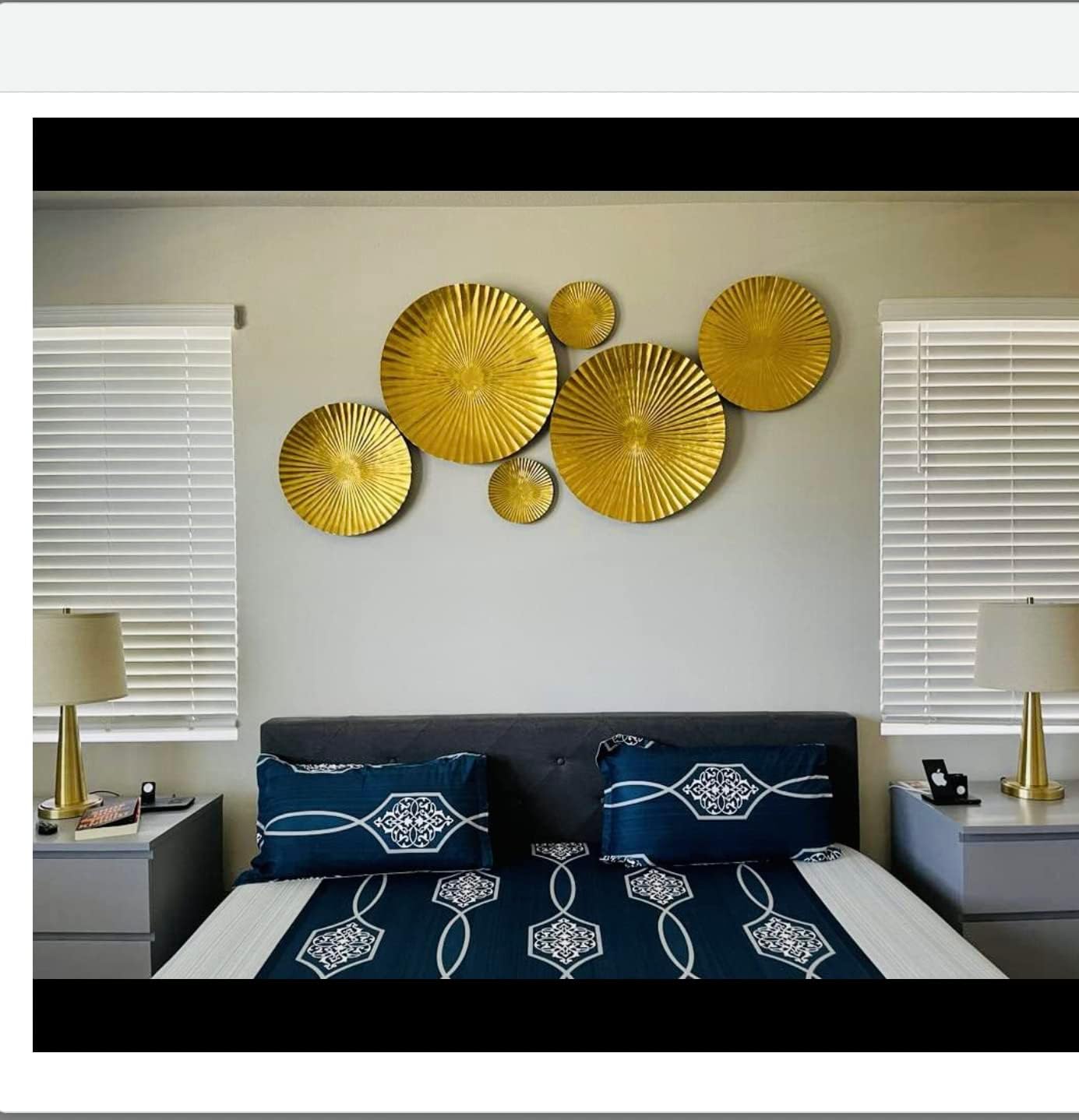 Decorlives Round Sunburst Metal Wall Art | Modern Metal Wall Hanging Décor Sculpture for Living Room Bedroom Home Office (Bright Gold | Set 6-2 Large(24") + 2 Medium(18") + 2 Small(9") Circles)