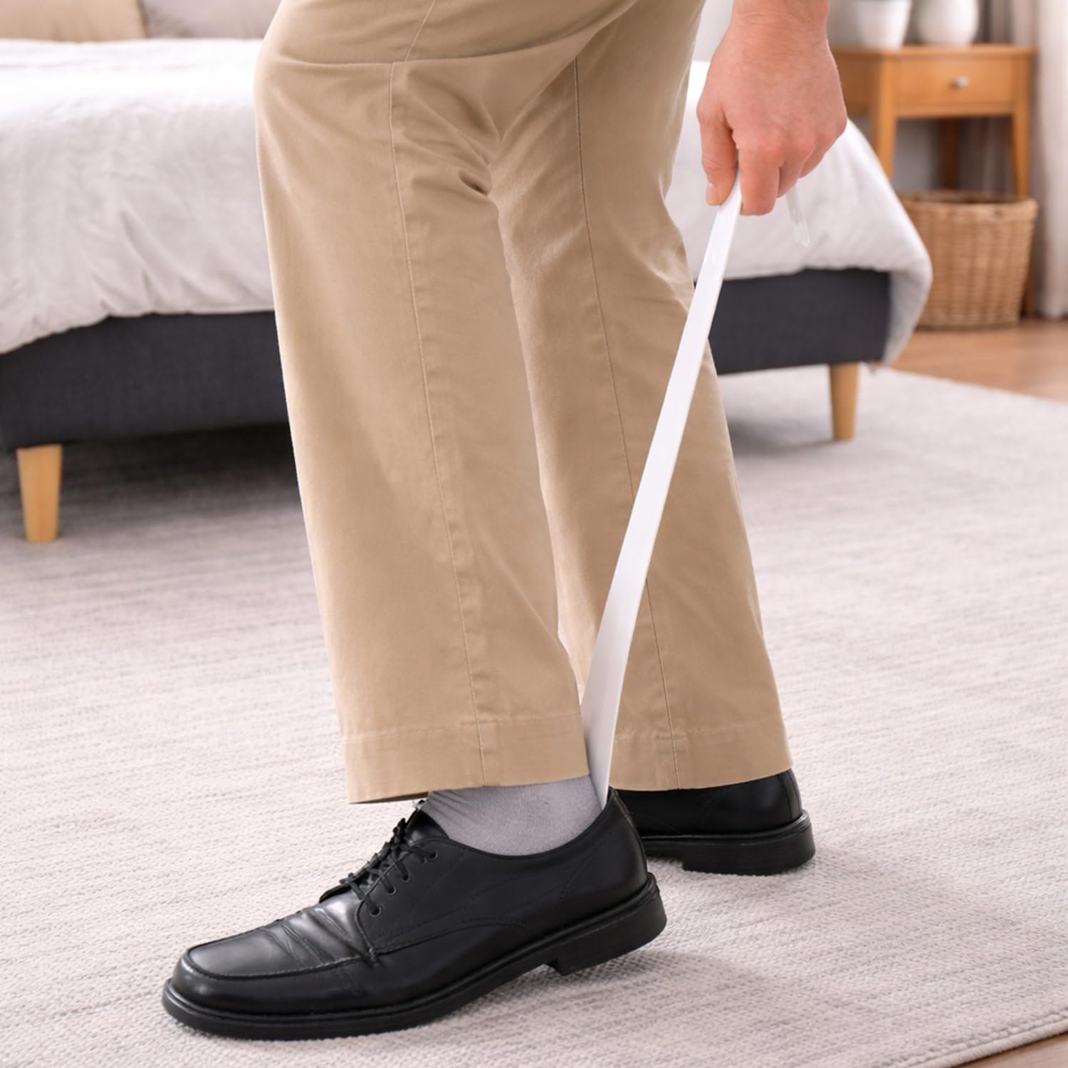 その他 MASTERWAL SHOE HORN DMI Extra Long Handled Steel No Bend Shoe Horn, 24 Inches, White