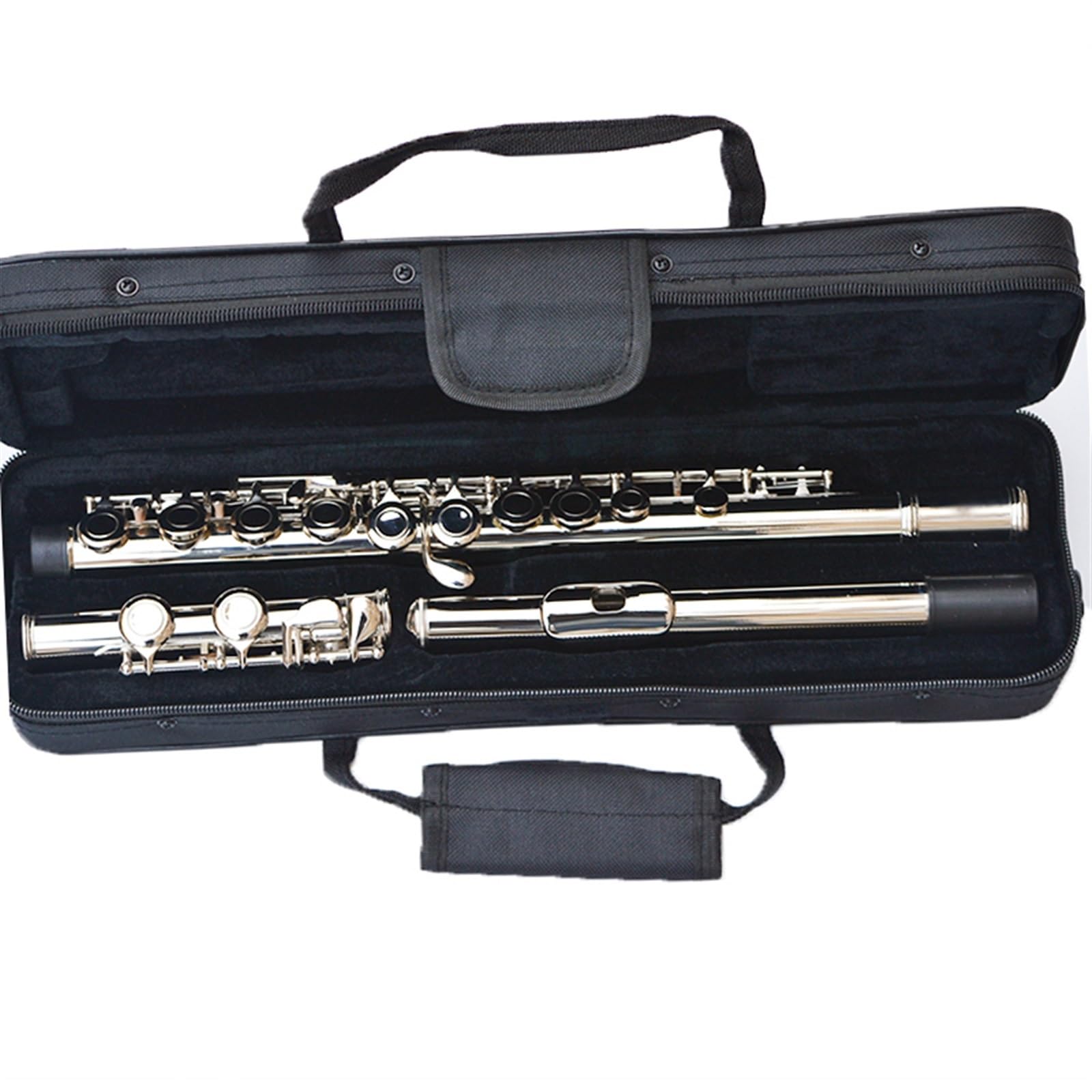 16 Geschlossene Löcher, C-Taste, Flöte, Vernickelte Kupfernickel-Flöte Mit E-Taste Flöteninstrument (Color : 16 Closed Nickel)