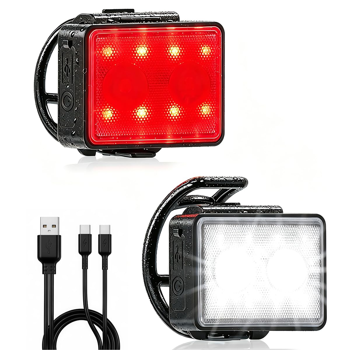 SUPPENGUIN Bike Lights for Night Riding,Bike Lights Front and Back, USB Rechargeable,4 Light Mode Options for Adults Kids Men Women Road Mountain