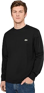 Men's Long Sleeved Cotton T-Shirt, Black, Medium