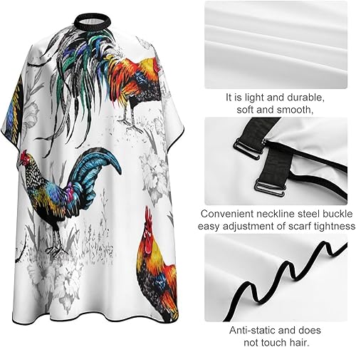 Miniatura 4 de Delantal de corte de pelo de salón de arte de pollo gallo - resistente al agua, para el tratamiento y el peinado del cabello