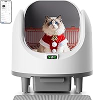 Bashaw Gen-2 Self-Cleaning Litter Box: Automatic App Control, 12 Safety Sensors, Large Capacity for Multiple Cats, Ultra-Quiet (White)