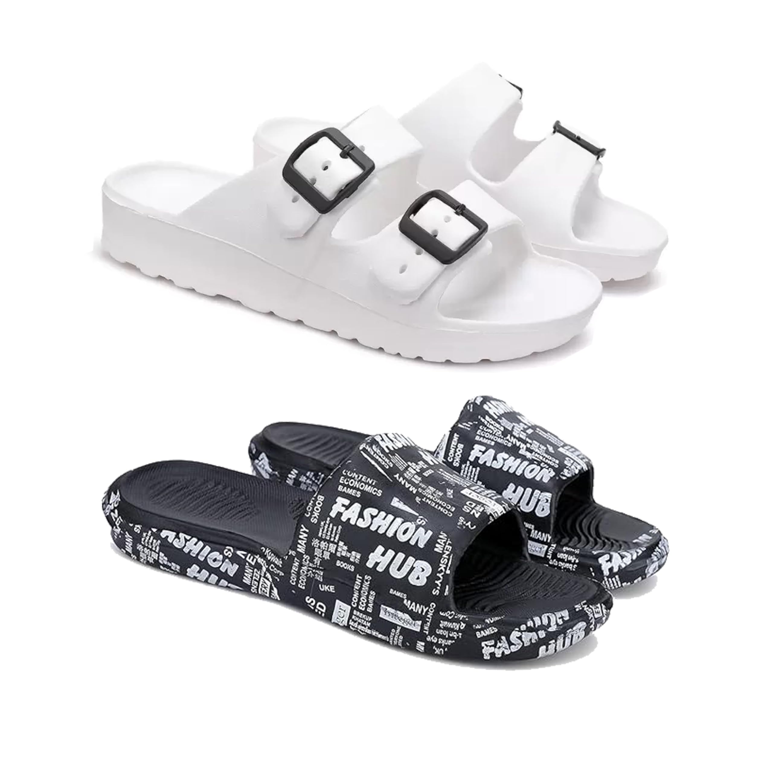 Men's Rover Lightweight Comfortable| Slides|Clogs| Sandals with Adjustable Back Strap for Men Combo-Combo(AB)-3113-3103-10 -P2-image-10