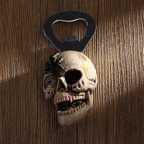 Miniatura 7 de 4 abridores de botellas con cabeza de calavera, abridor magnético de botellas de cerveza para nevera, barman en casa, restaurante, Halloween,