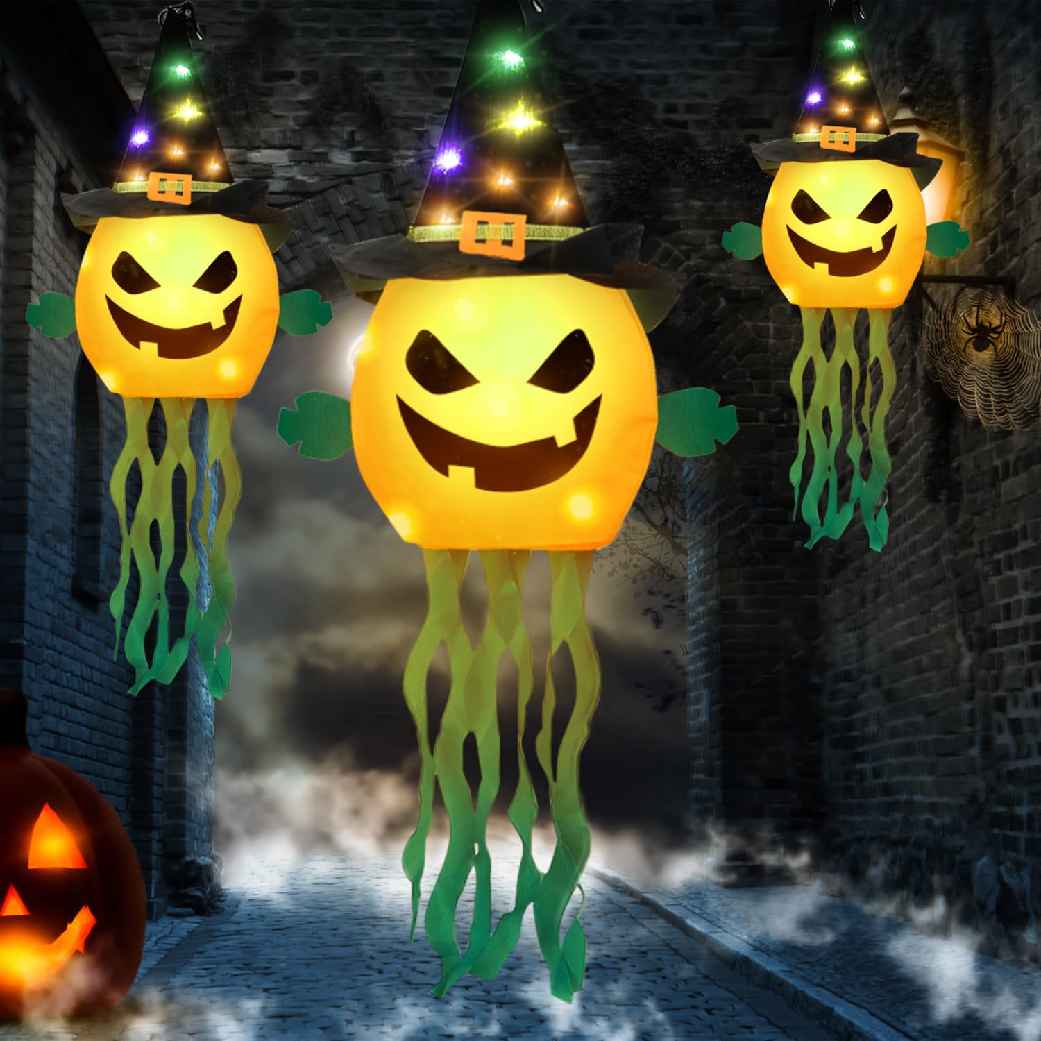 Guirlande Lumières Halloween Namouk 3m 20 LED Citrouille 3D - Décoration Intérieur Extérieur