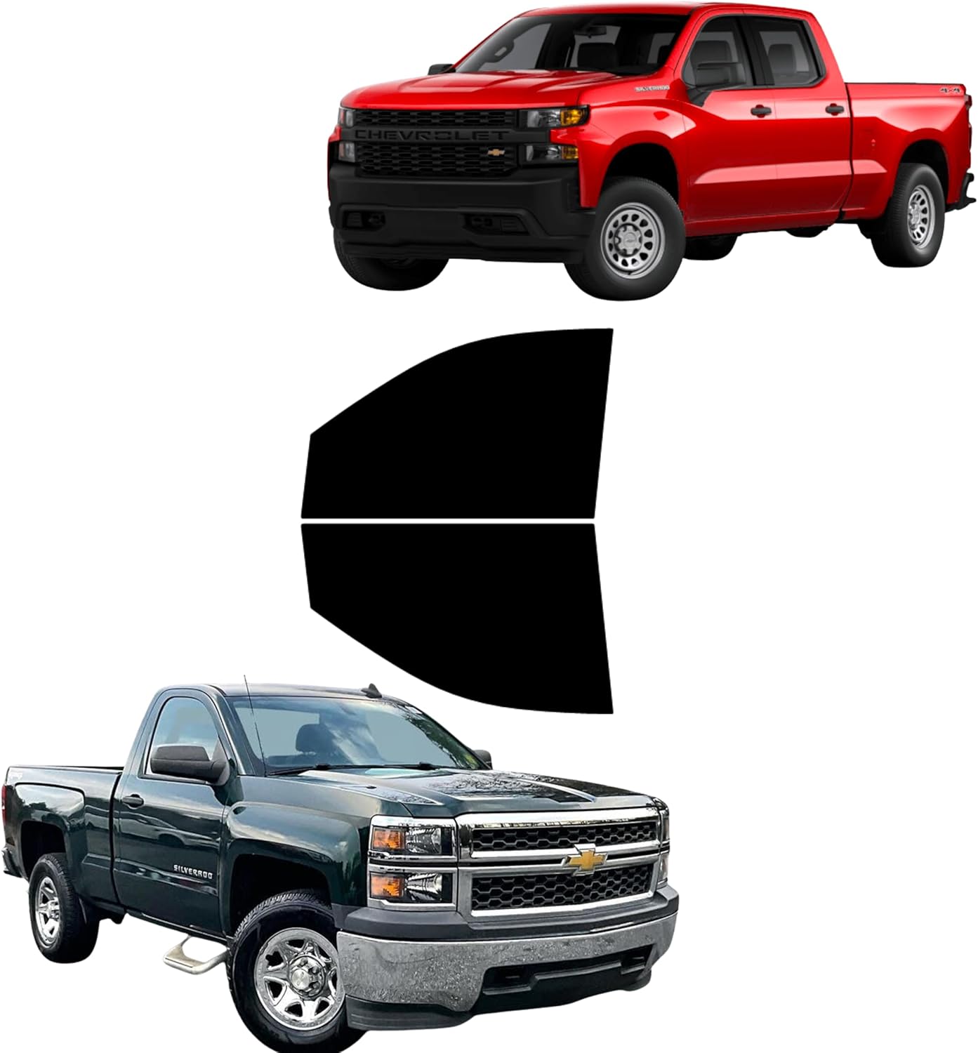 TINTPRO Precut Nano Carbon Window Tint for Chevrolet Silverado 1500 1992-2026 Driver and Passenger Windows Computer Cut Precut Tint Kit 5% Dark 15% 20% to Match Factory Back 35% 50%