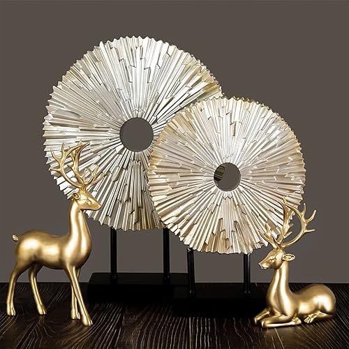 Miniatura 3 de BULINGNA Figuras de resina de reno estatuas de ciervo sentado y de pie decoración creativa moderna de alce para pasillo armario sala de estar