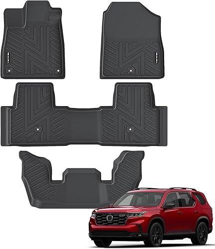 Alfombrillas para Honda Pilot 2023, 2024, 2025, 2026, protección para todo tipo de clima, forros de goma TPE para Honda Pilot 2023-2026, accesorios