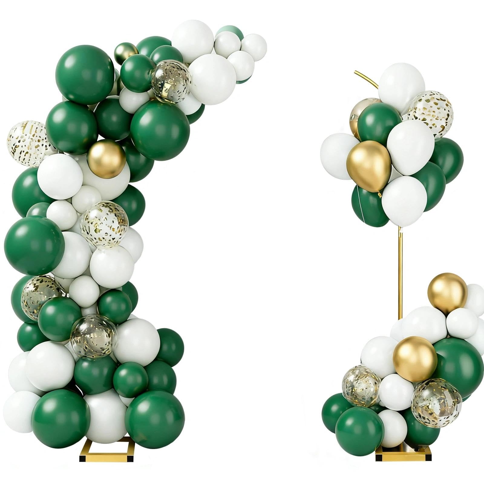 Metall Ballonbogen Ständer, Hochzeitsbogen Hintergrund Ständer Set, Halbrunder Goldener Ständer Geeignet für Geburtstage, Hochzeiten, Babytaufen und Alle Arten Von Feierlichkeiten(204cm & 241cm)