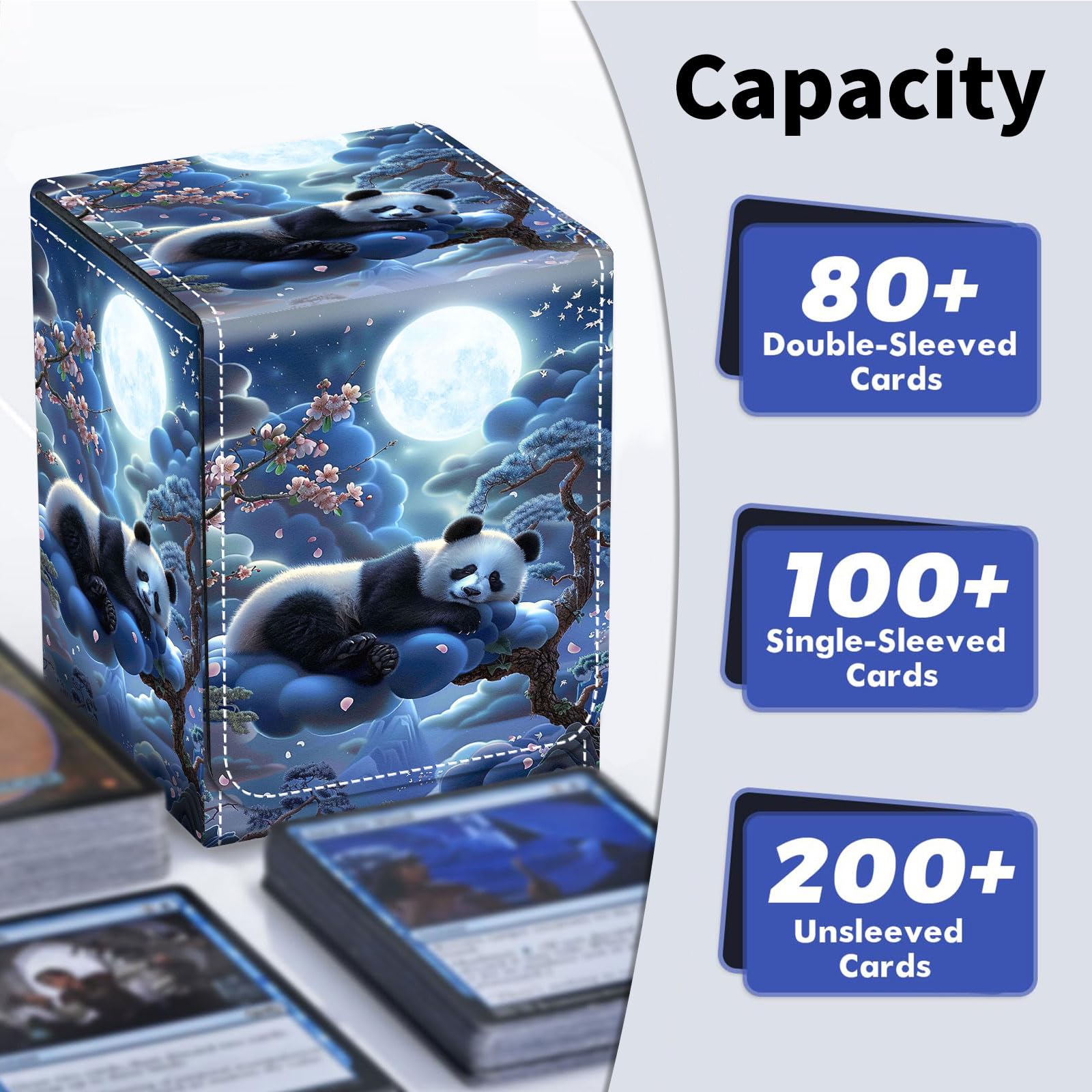 Commander Card Box Commander Deck Box MTG - PU Leather Card Storage Case With Strong ...