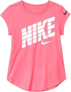 Camiseta infantil Nike com logotipo de menina bloco metálico (crianças pequenas)