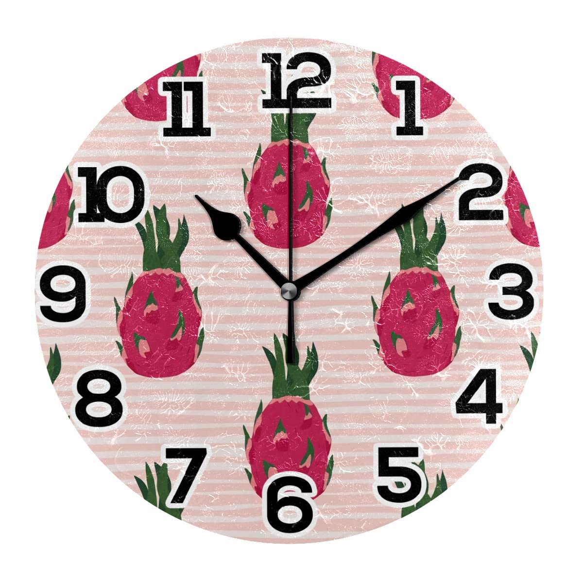 Horloge murale dragon ronde de 25,4 cm silencieuse pour décorer le salon