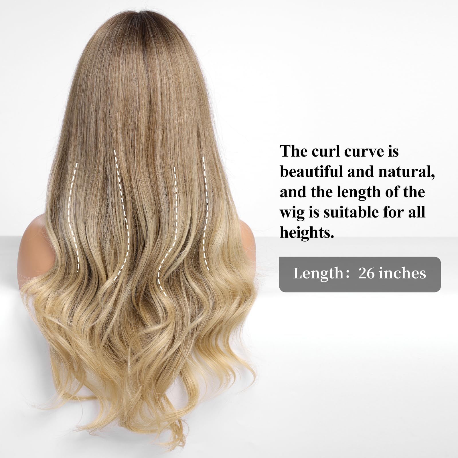Amazon.com : HAIRCUBE Brown to Blonde Wig with Bangs for 
