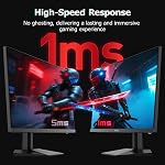 KOORUI 27 Inch Gaming Monitor, QHD 200Hz 1ms IPS Display with Adaptive Sync & HDR 400 | DCI-P3 95% | HDMI 2.0/DP 1.4 Ports | VESA Mount Compatible | Anti-Flicker Low Blue Light (G2721P)