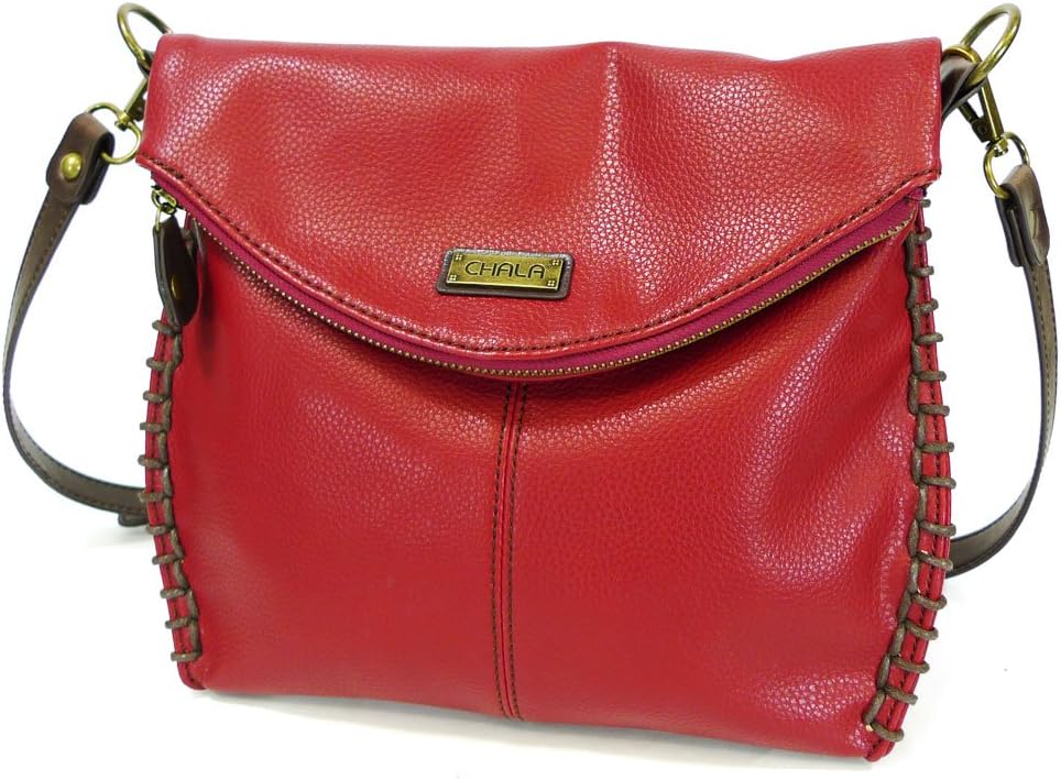 CHALA Charming Crossbody Bag Shoulder Handbag With Flap Top and Zipper Burgundy (Anchor Coin Purse)