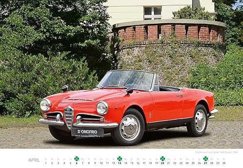 Calendrier Alfa Romeo 2025 : modèles sélectionnés de la marque traditionnelle milanaise, voitures de sport anciennes, Youngtimer – vue 5