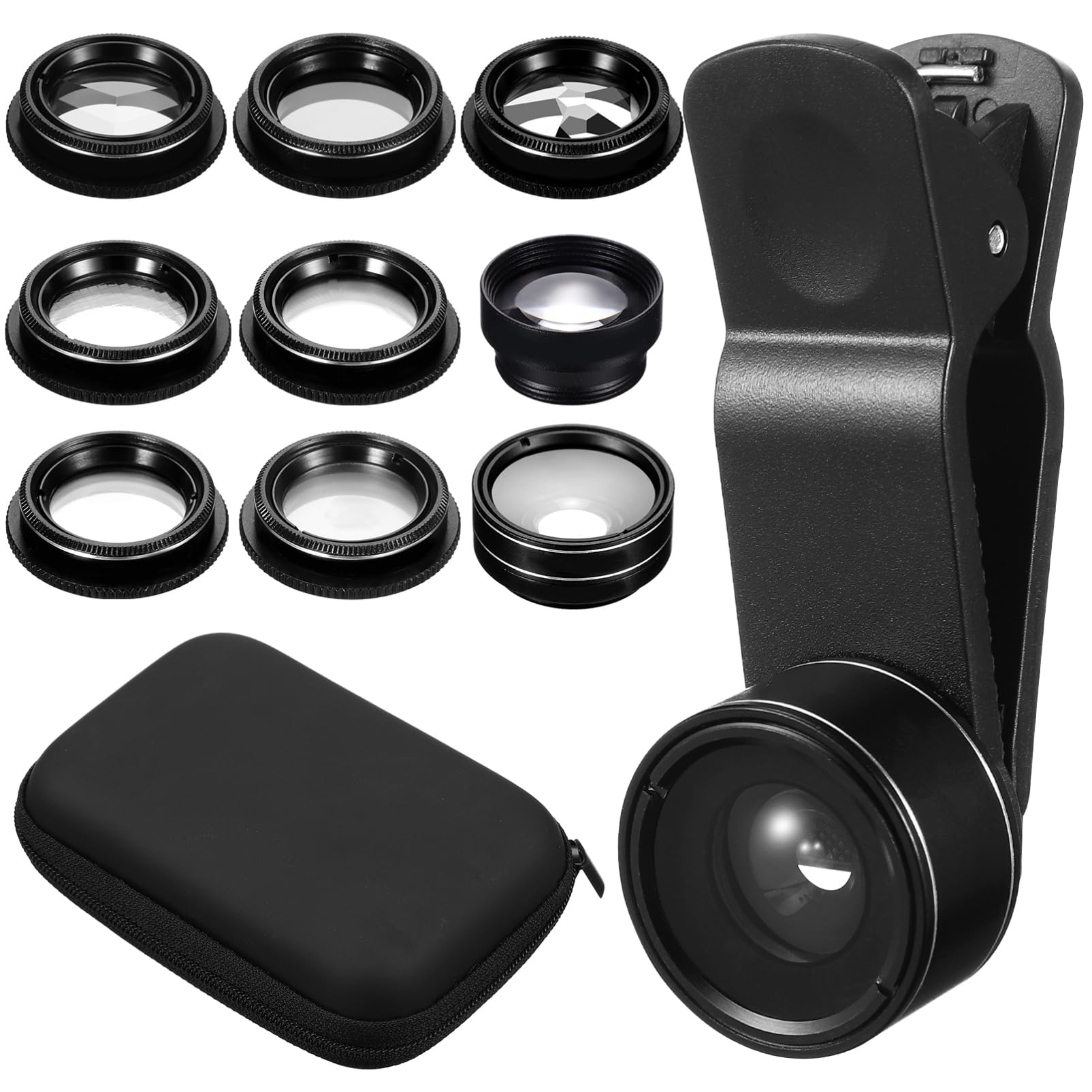1 set Grandangolare Macro Fisheye Teleobiettivo Cpl e Altri Filtri per Fotografie Persone e Facile Usare e Portatile