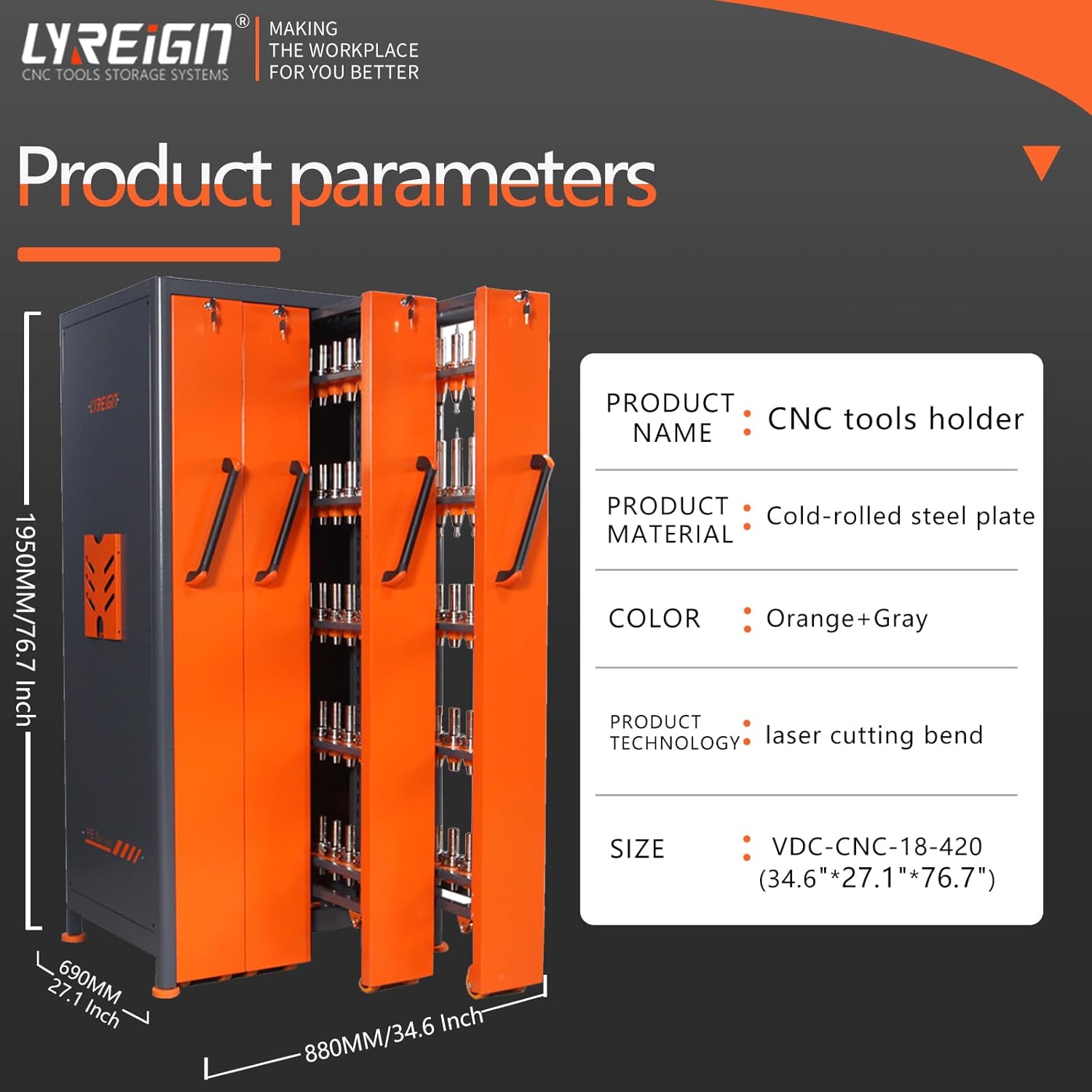 Large Capacity CNC Tool Holder Vertical Drawer Cabinet, Multi-Purpose CNC Tool Storage Cabinet, CNC Tool Storage Rack Equipment for Workers Warehouses Machining Centers