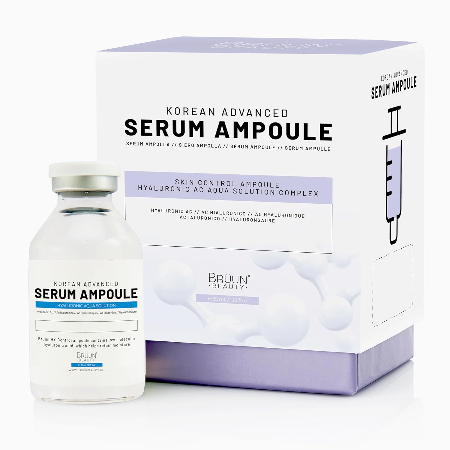 BRUUN HY - Control Hyaluronic Aqua Solution Ampoule - A Korean Serum Booster for Face to Use as a Skin Care Serum 1.18 fl.oz