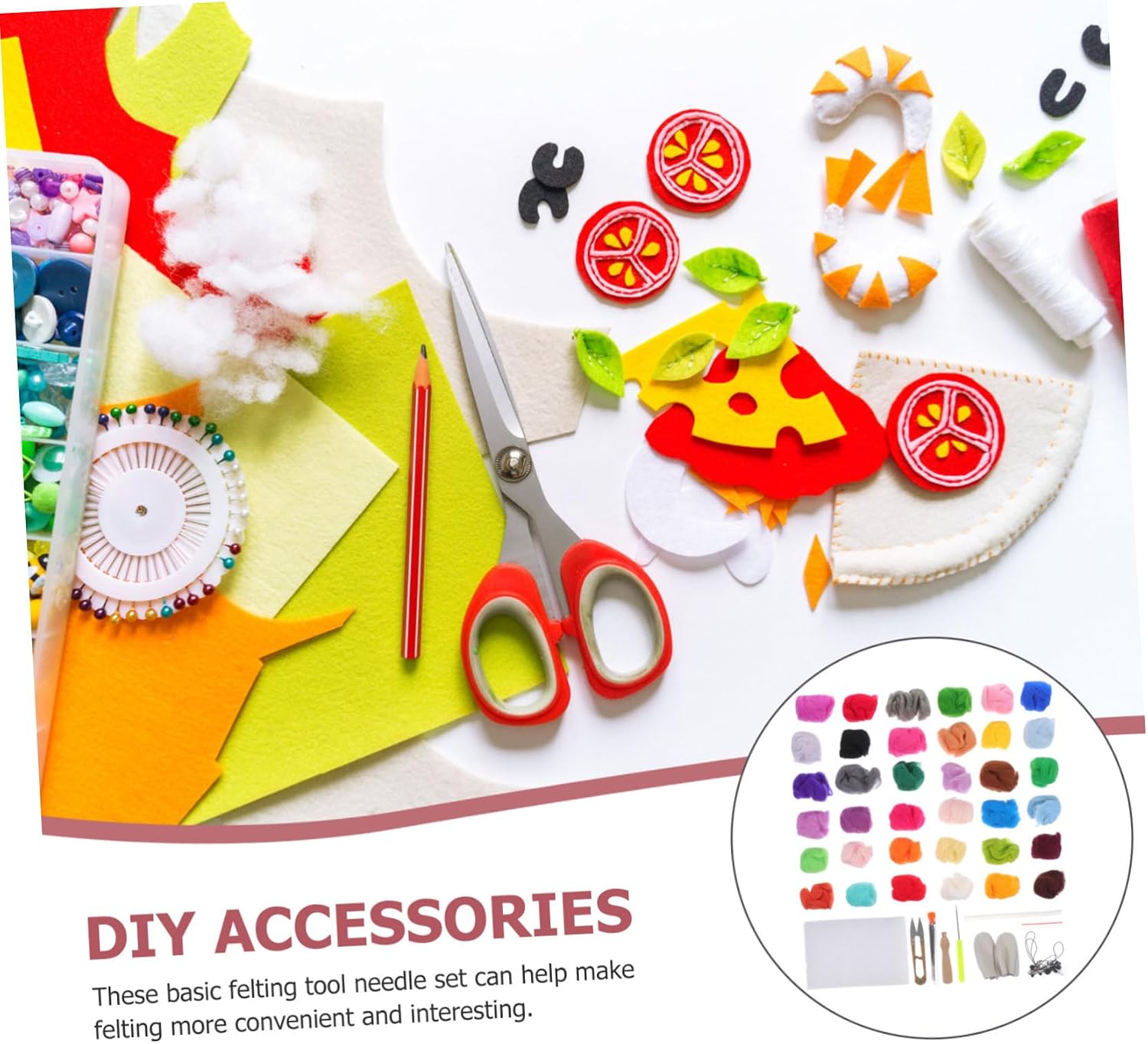 TOPPERFUN Wool Felt Craft Kit Embroidery Felting Needles Flocking Kit for Beginners Pros