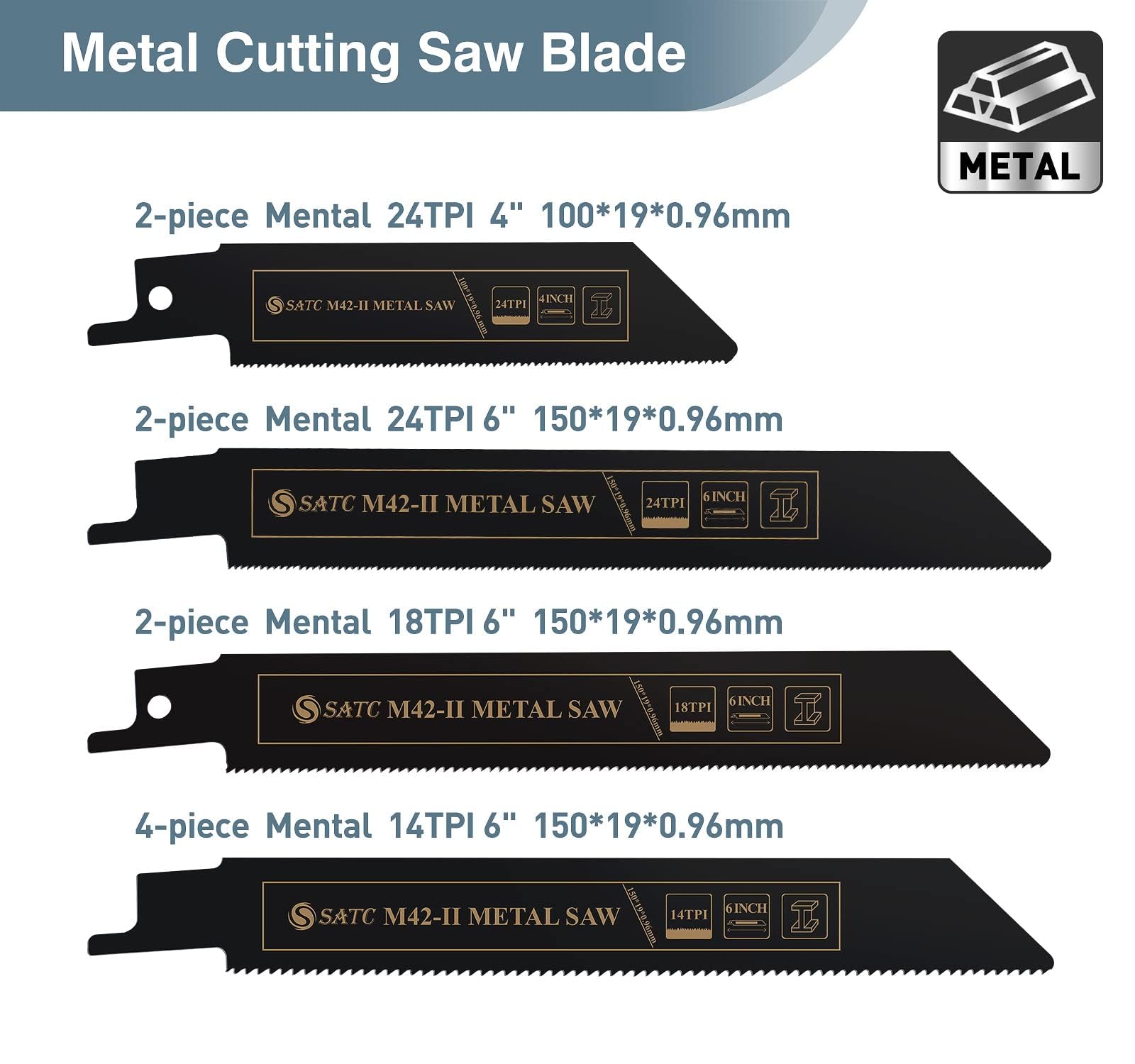 S SATC Reciprocating Saw Blades Set - 32 Pieces, for Metal & Wood, Pruner Blades, Plus Jigsaw Blades, Black - Image 4