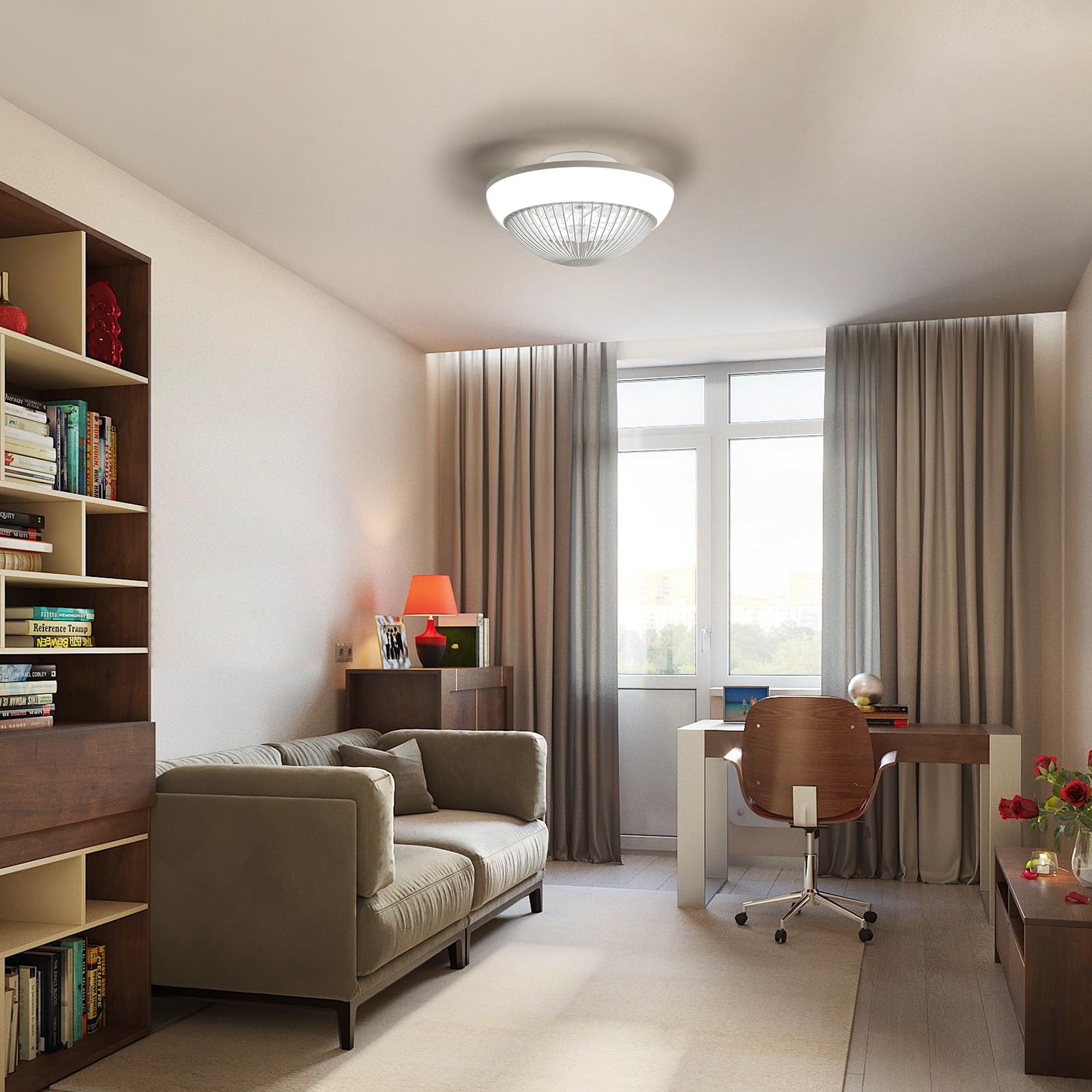 Ventilatore da soffitto con luce LED RGB e telecomando, 38 cm