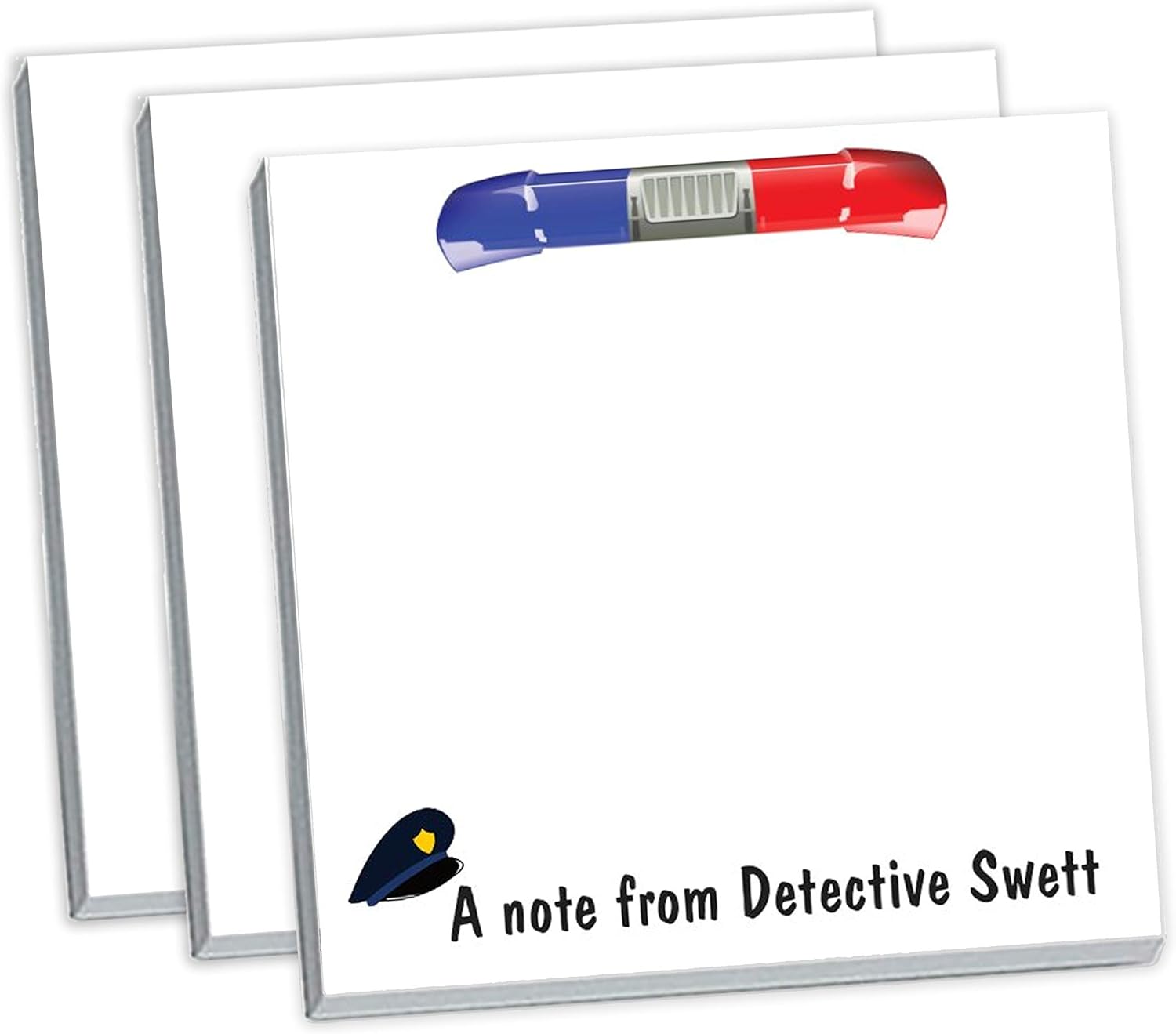 Police Officer Sticky Notes Personalized with Custom Name or Title // 3"x3" with 50 Sticky Notes per pad // Policeman, Gift idea, Customizable Stationery, Sergeant, Detective, Police Woman (3)