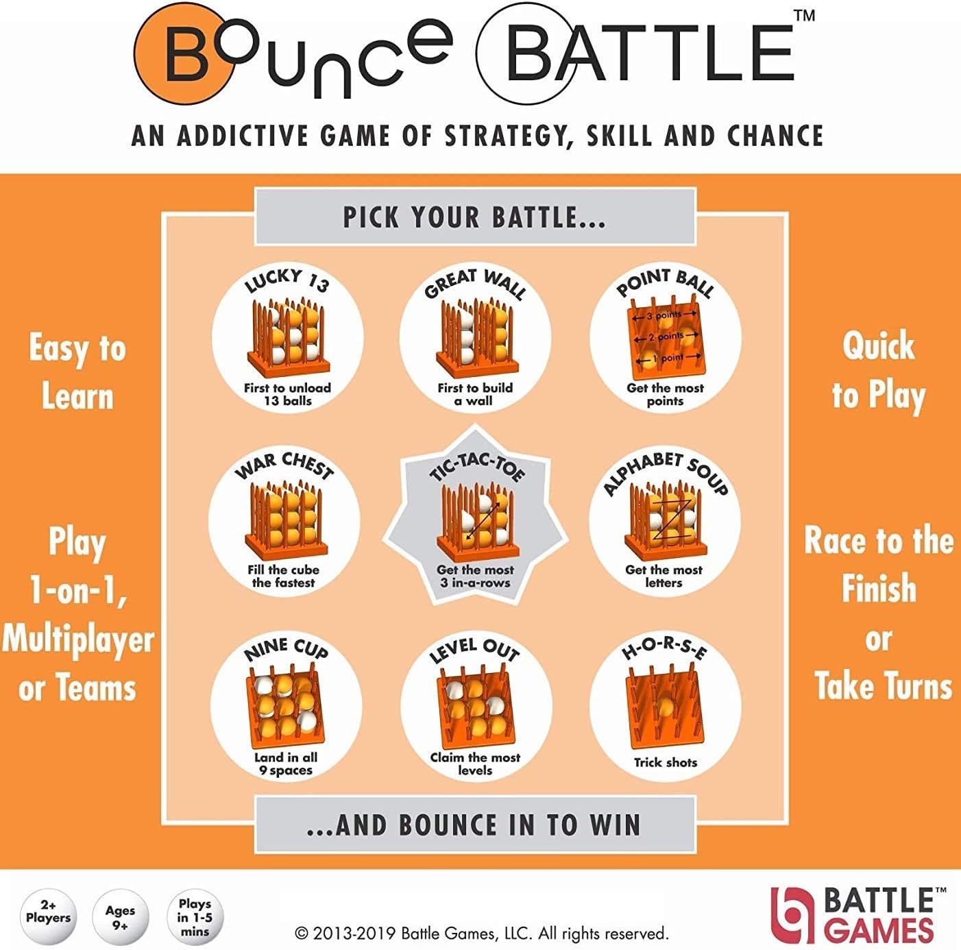 Bounce Battle Game Set - an Addictive Game of Strategy, Skill & Chance