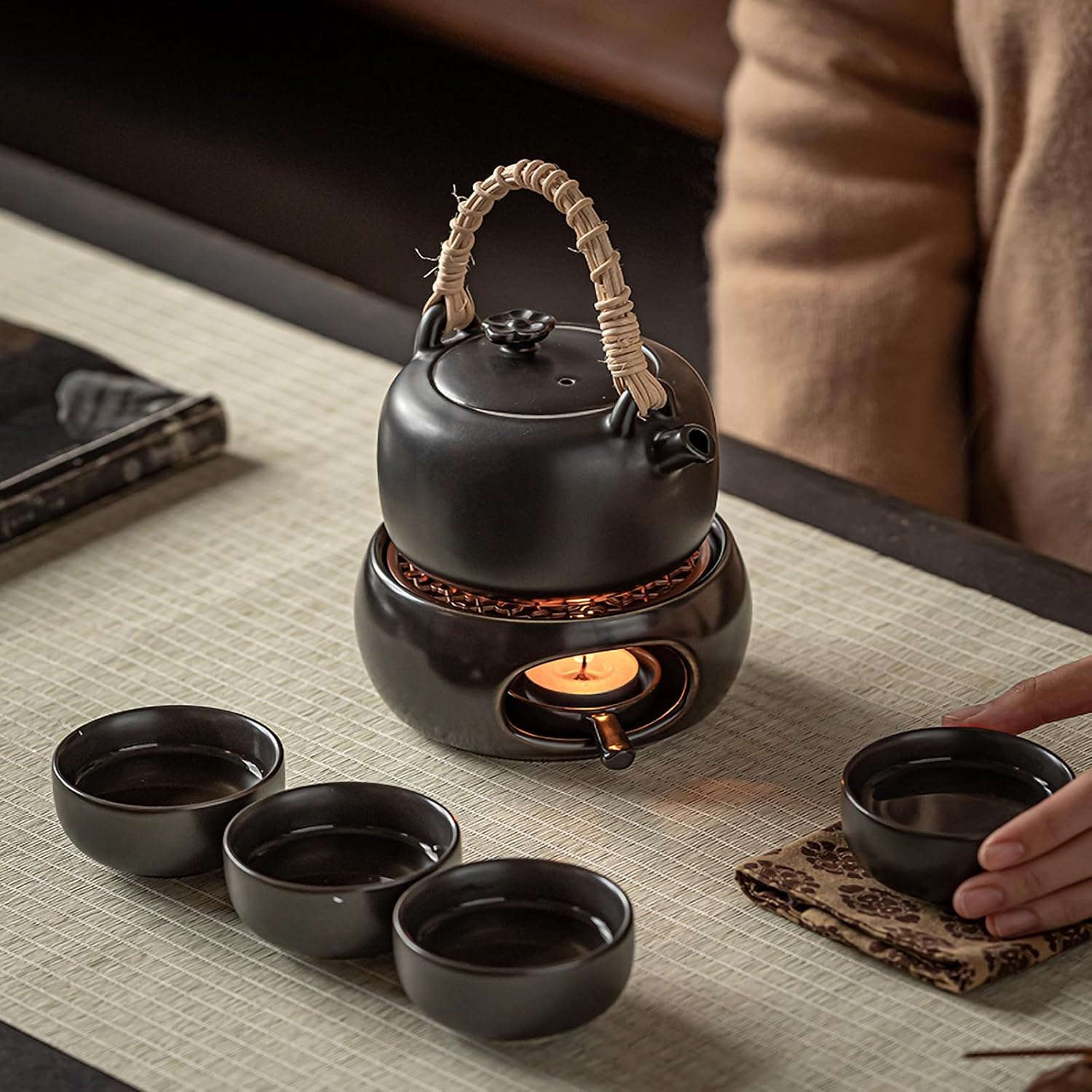 Teapot Warmer with Base, Ceramic Candle Warmer, Tea, Coffee and Milk Lamp Warmer, Teapot Warmer for Home, Office(2#)