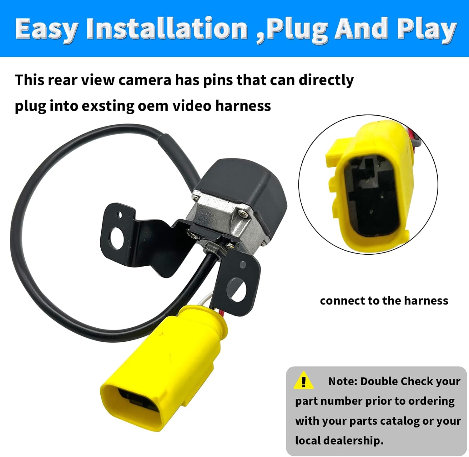 Rear View Back Up Camera Compatible with Kia Sorento 2014-2015 Replacement Reverse Park Assist Camera Replaces 95760-2P600 95760-2P600FFF