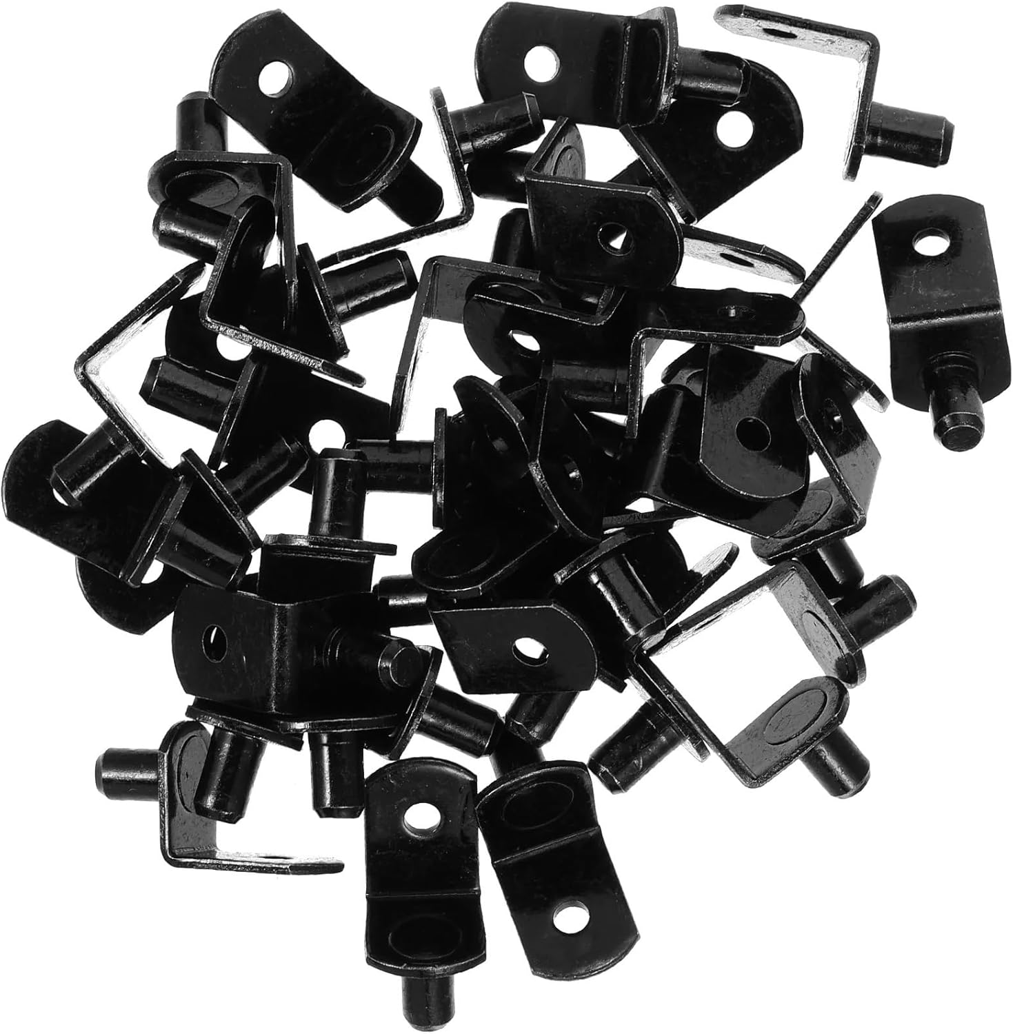 Shelf Pins 120pcs Cold Rolled Steel Shelf Supports Pegs Metal Accessories Partition Nails Clips(Black)