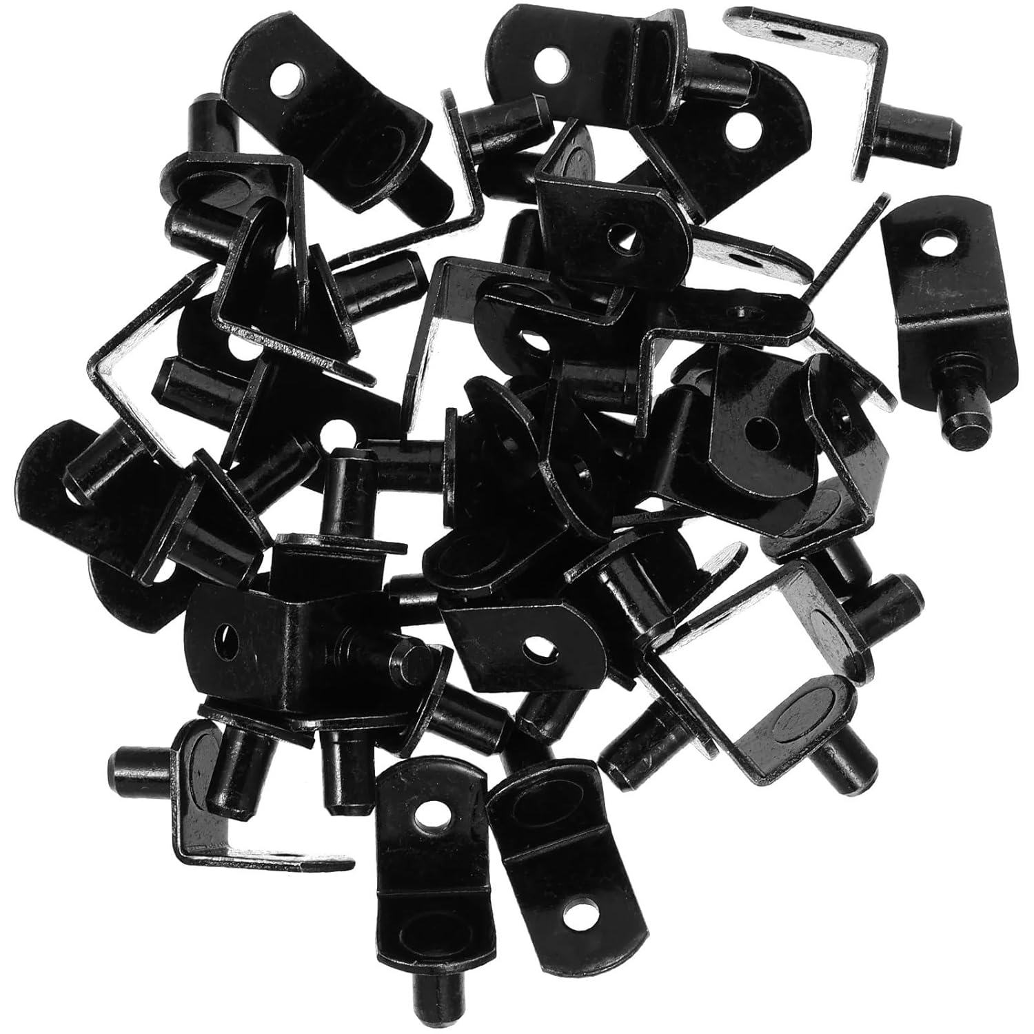 Shelf Pins 120pcs Cold Rolled Steel Shelf Supports Pegs Metal Accessories Partition Nails Clips for Closet(Black)