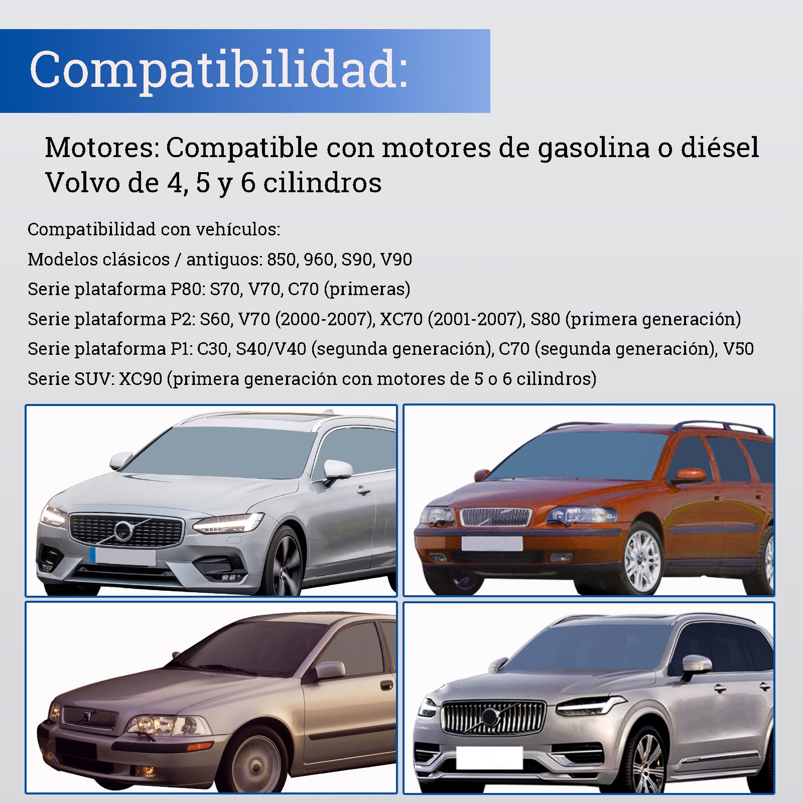 9995451 9995452 Kit de Herramientas de Fijación y Reglaje del Árbol de Levas Compatible con Volvo 4/5/6 Cilindros para 850, S60, V70, XC90 y más
