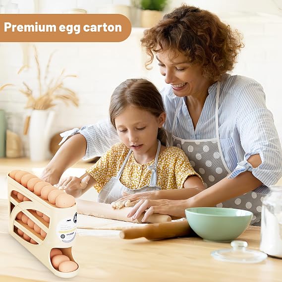 Egg Holder, Rolling Storage, Automatic Egg Dispenser, Multi-Layer