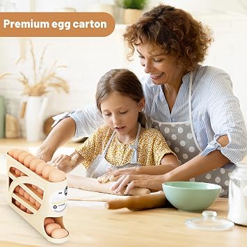 Egg Holder, Rolling Storage, Automatic Egg Dispenser, Multi-Layer