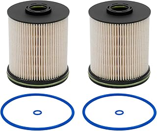 Fuel Filter with Seals 2 Pack | Replacement for 2014-2018 Chevy Cruze 2017-2018 Silverado 2500HD 3500HD GMC Sierra 2500HD 3500HD | Replaces# TP1015, 22937279, 23456595, 23304096